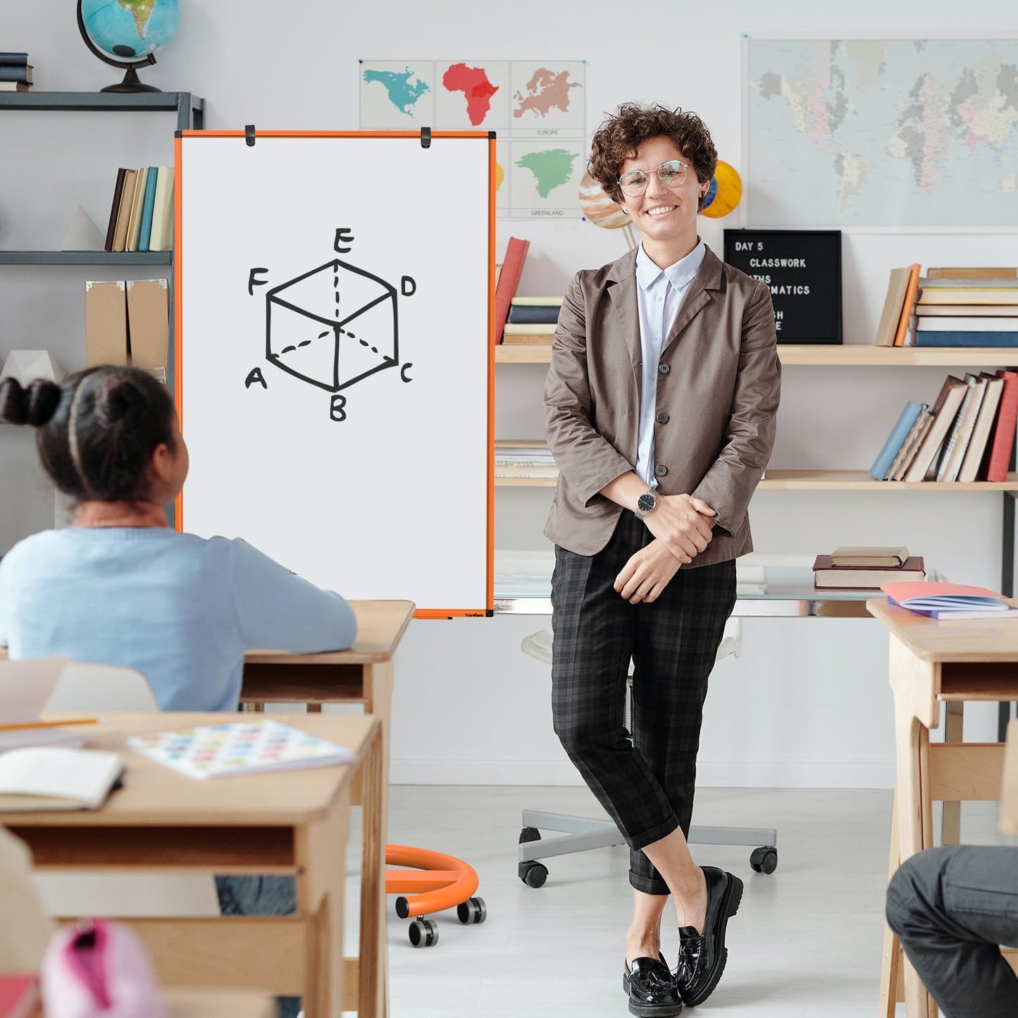 Mobile Whiteboard on Wheels | 40x26 In. Height-Adjustable