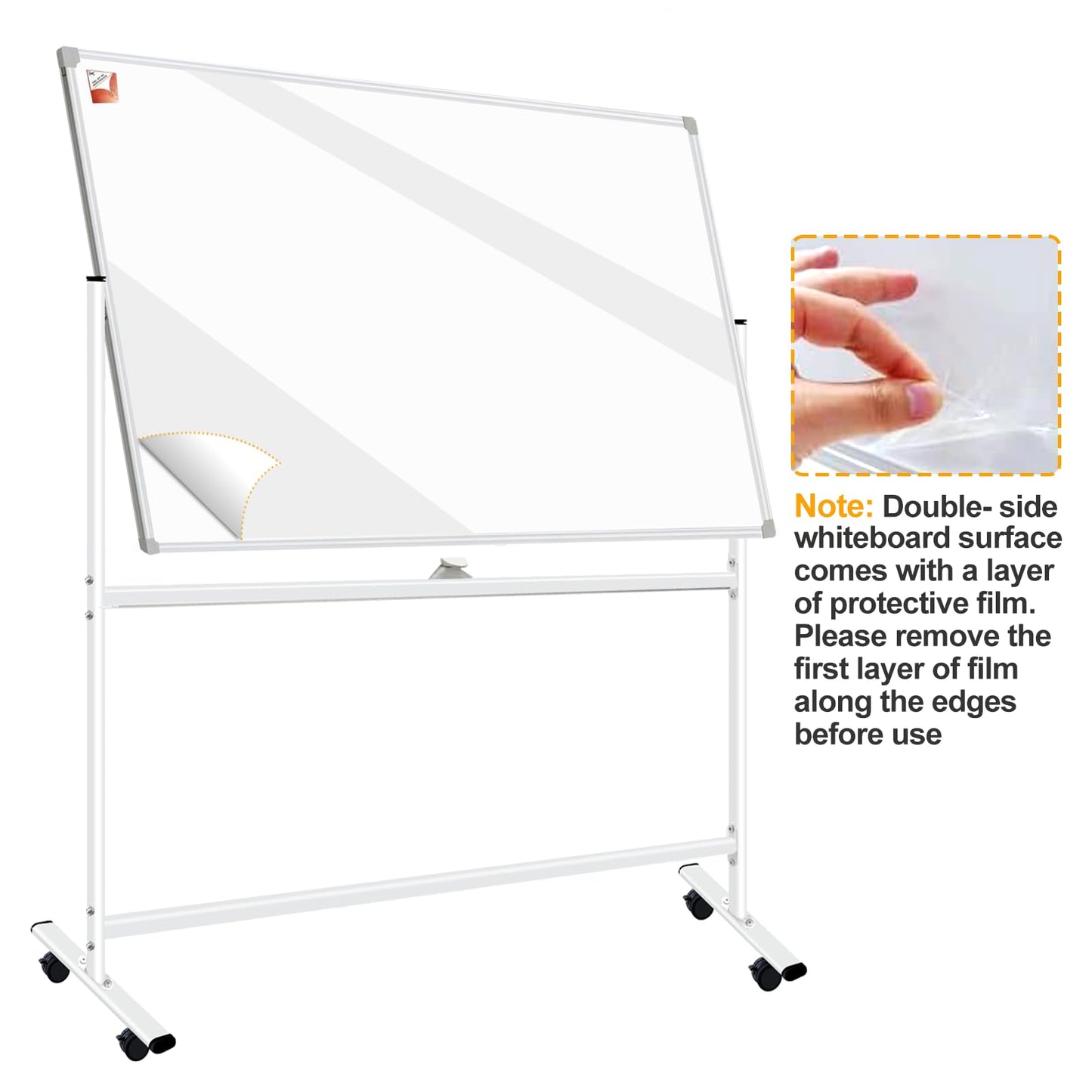 BSTPCOO 40x28" Double-Sided Magnetic Rolling Whiteboard with Stand