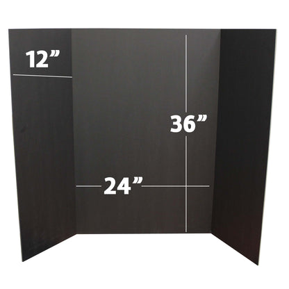 Flipside 36"x48" Black Tri-Fold Foam Project Boards – 10 Pack