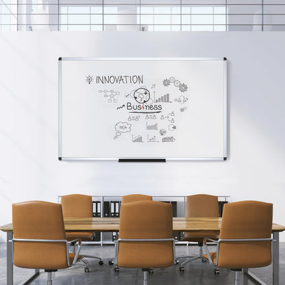 VIZ-PRO Large Wall-Mounted Dry Erase Whiteboard 96 x 48 Inches