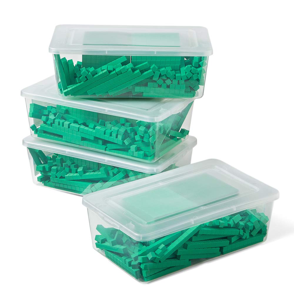 hand2mind Foam Base Ten Blocks Complete Math Manipulative Set, 644 Pc