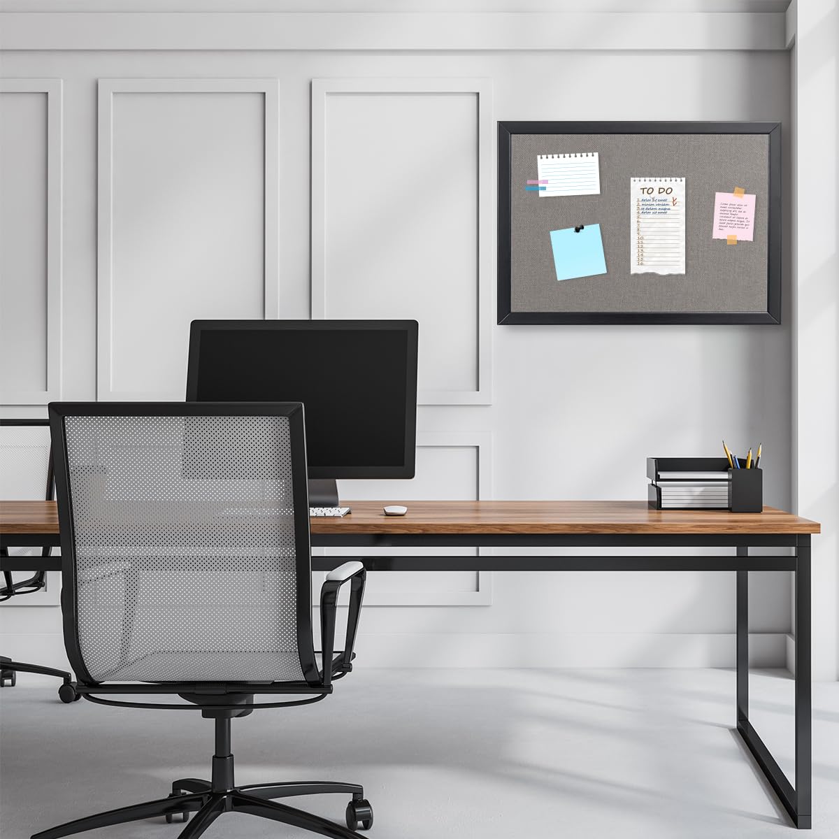 Gideal 36x48" Wood Frame Canvas Cork Board with Grey Fabric – 2 Pack