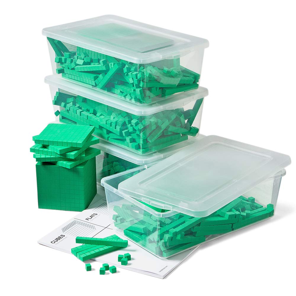 hand2mind Foam Base Ten Blocks Complete Math Manipulative Set, 644 Pc