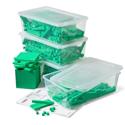 hand2mind Foam Base Ten Blocks Complete Math Manipulative Set, 644 Pc