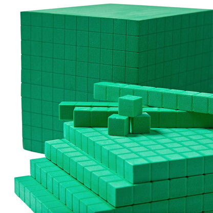 hand2mind Foam Base Ten Blocks Complete Math Manipulative Set, 644 Pc