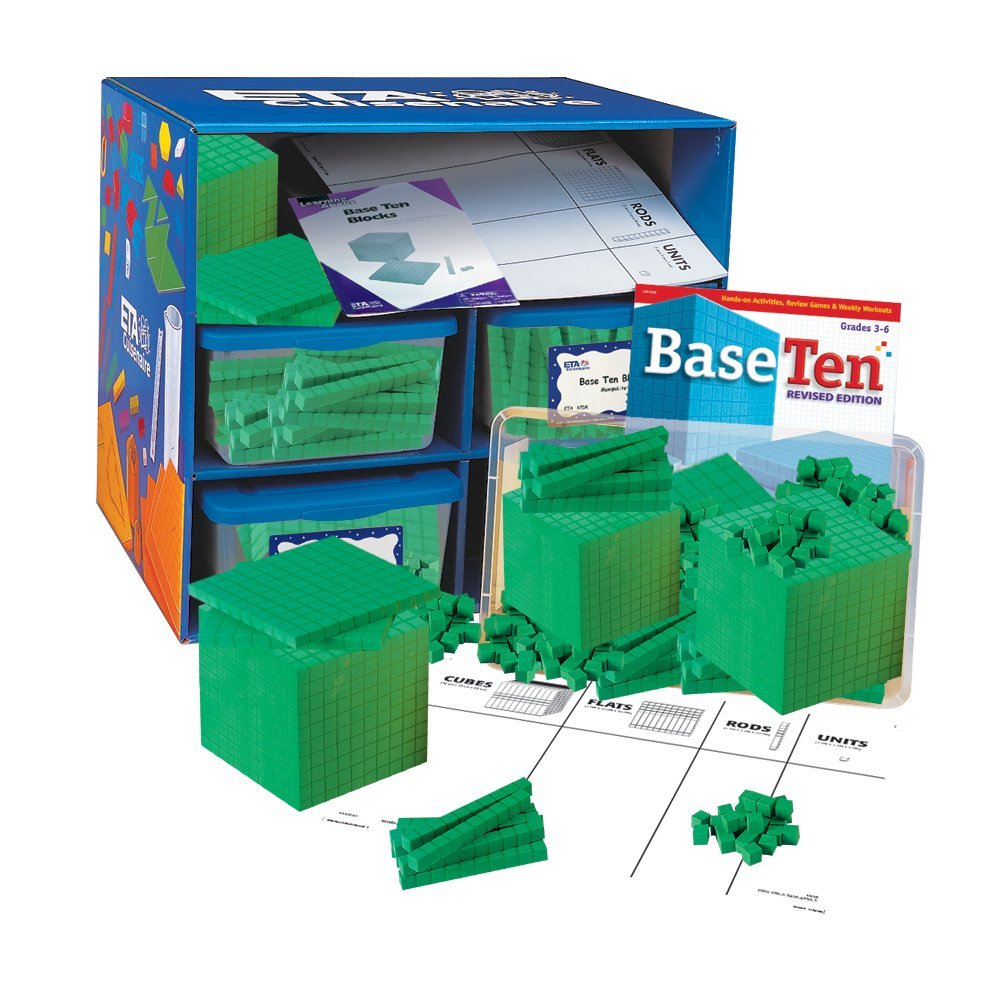 hand2mind Foam Base Ten Blocks Complete Math Manipulative Set, 644 Pc