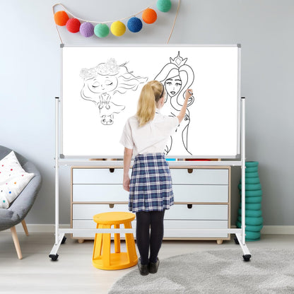 BSTPCOO 40x28" Double-Sided Magnetic Rolling Whiteboard with Stand