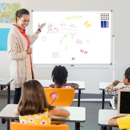BSTPCOO 40x28" Double-Sided Magnetic Rolling Whiteboard with Stand
