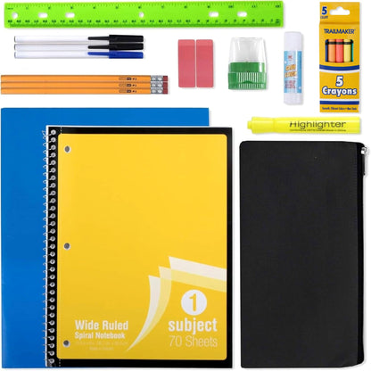 Trailmaker 960-Pack Bulk 20-Piece School Supply Kits for Classrooms