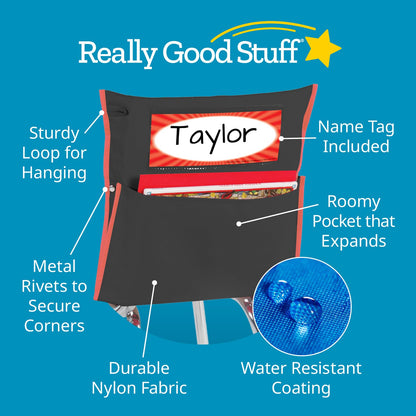 Really Good Stuff Chair Pockets Classroom Organizer 12-Pack