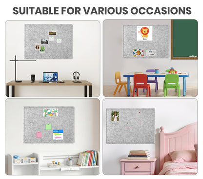 Extra Large Felt Pin Board 96" x 48" – Silver Gray Bulletin Board