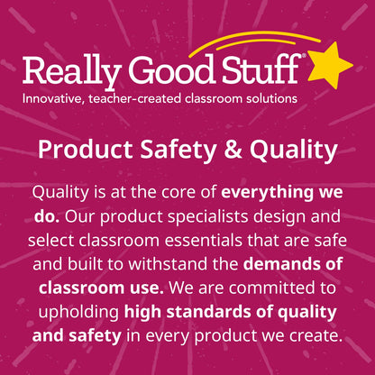Really Good Stuff Chair Pockets Classroom Organizer, Set of 24