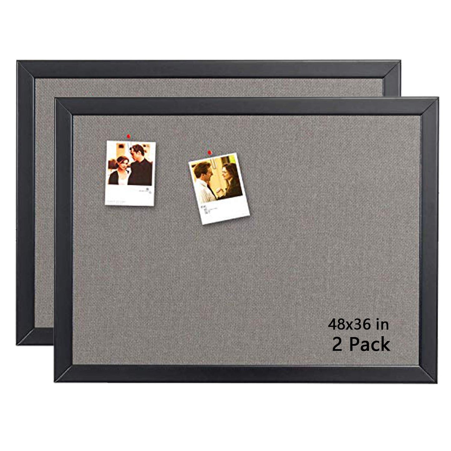 Gideal 36x48" Wood Frame Canvas Cork Board with Grey Fabric – 2 Pack