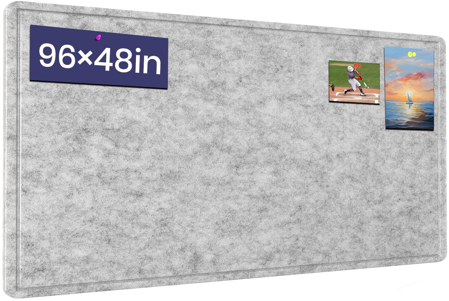 Extra Large Felt Pin Board 96" x 48" – Silver Gray Bulletin Board