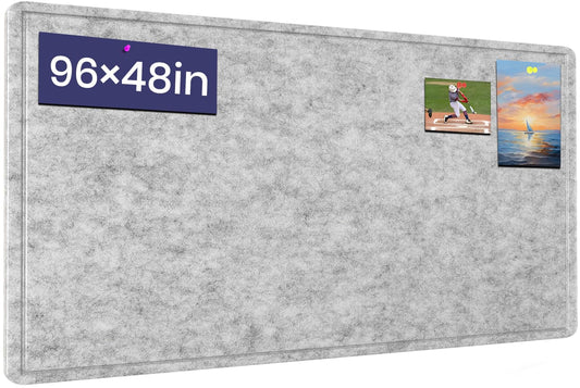 Extra Large Felt Pin Board 96" x 48" – Silver Gray Bulletin Board