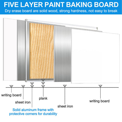 BSTPCOO 40x28" Double-Sided Magnetic Rolling Whiteboard with Stand
