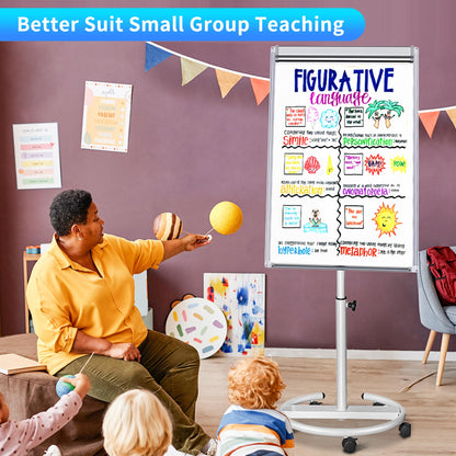 Maxtek Magnetic Mobile Whiteboard Easel 40x28 in Dry Erase