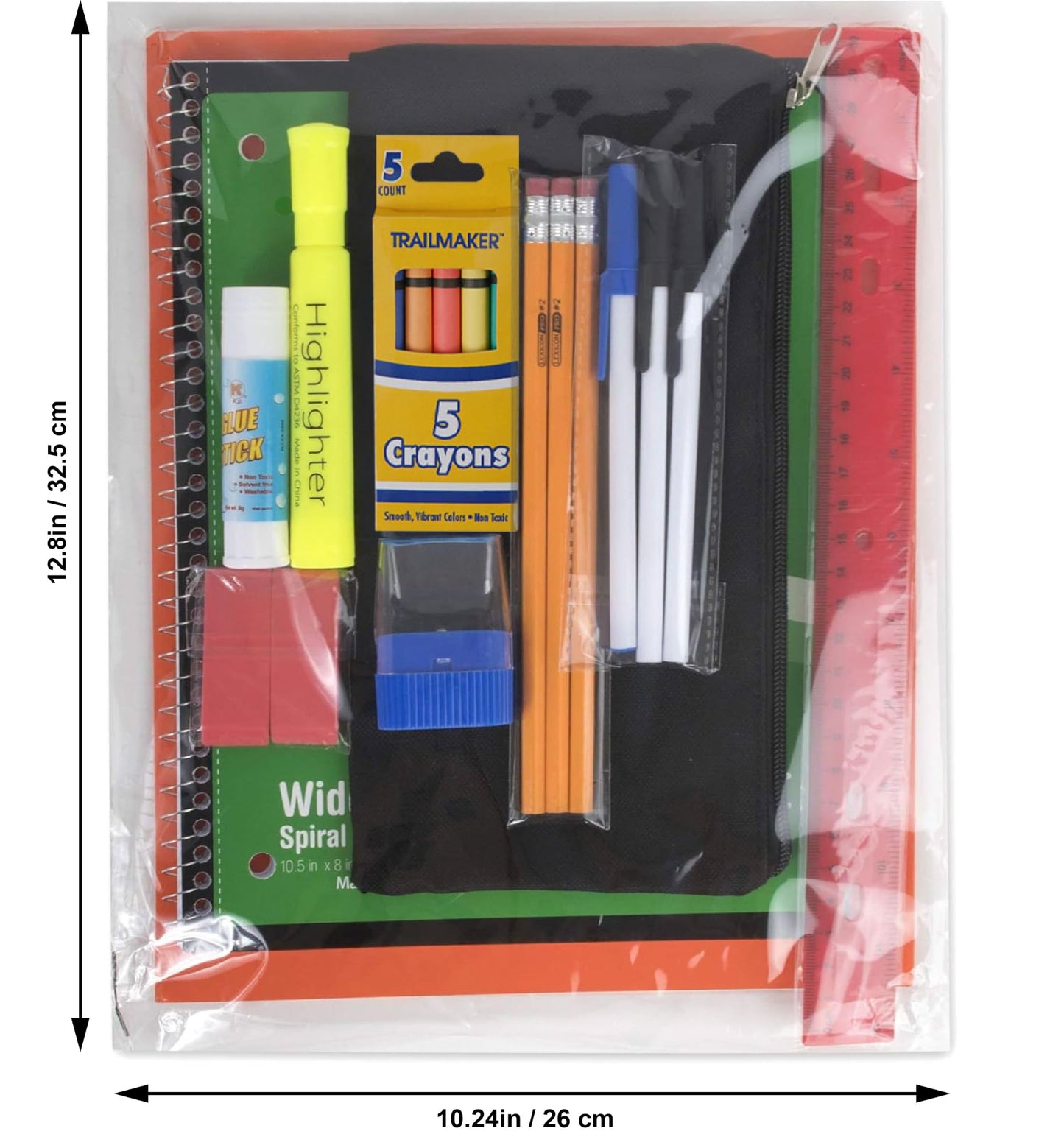 Trailmaker 960-Pack Bulk 20-Piece School Supply Kits for Classrooms