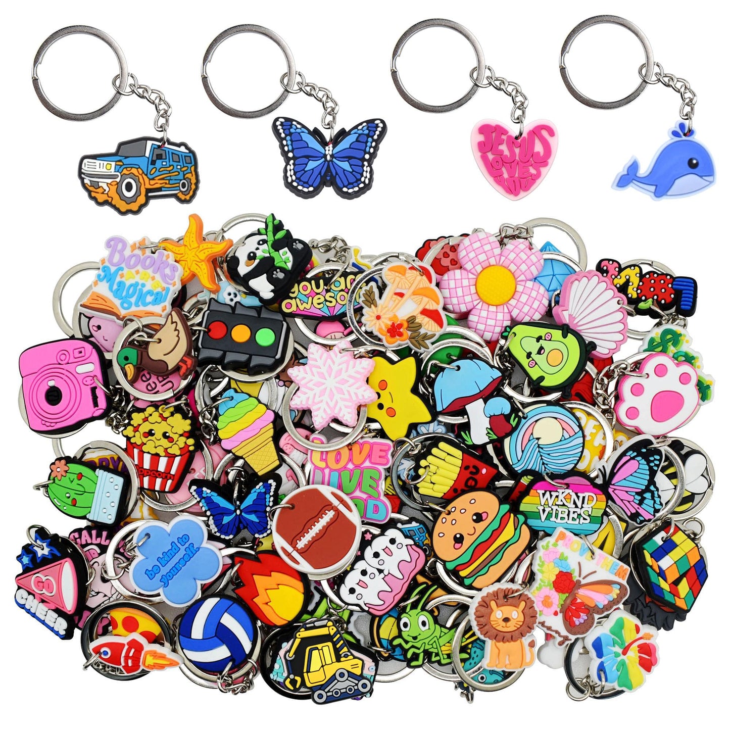 Gibleitz 1000-Piece Mixed Keychain Set – Classroom Prizes & Rewards